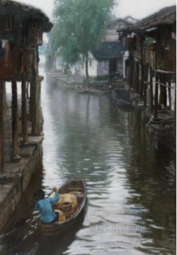 Chino Painting - Campo de Jiangnan 1984 Paisaje chino de Shanshui